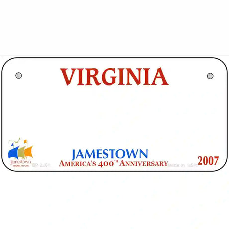 Virginia Novelty State Blank Metal License Plate 6" x 3" (BP)