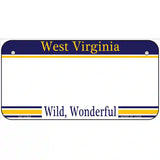 West Virginia Novelty State Blank Metal License Plate 6" x 3" (BP)