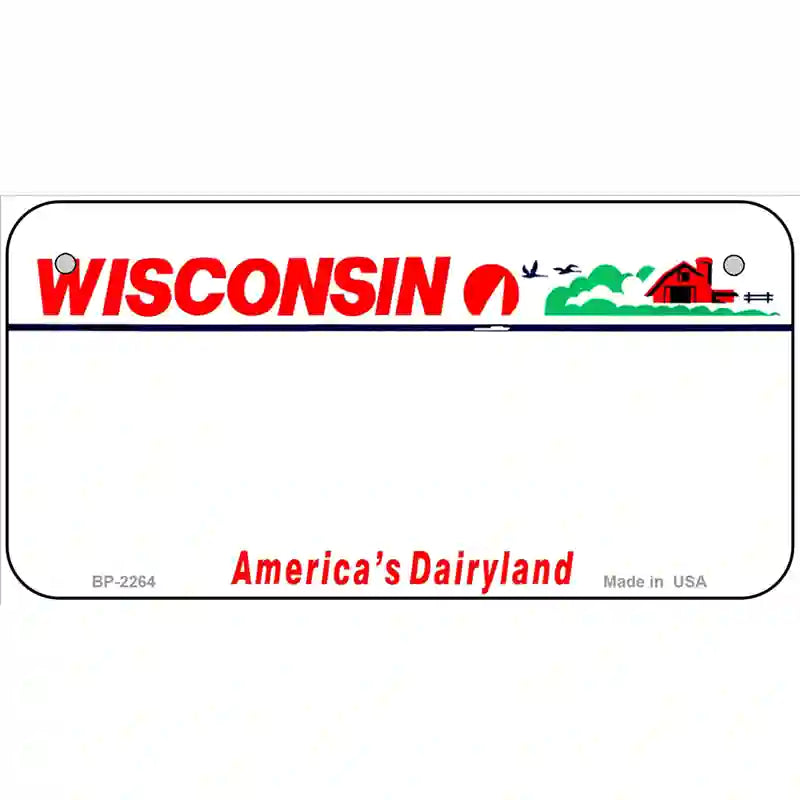 Wisconsin Novelty State Blank Metal License Plate 6" x 3" (BP)