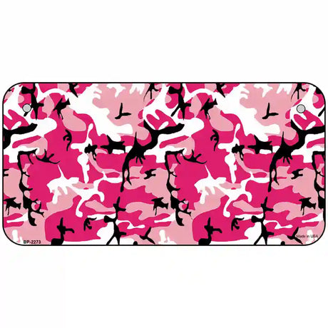 Pink Camouflage Metal Novelty License Plate 6" x 3" (BP)