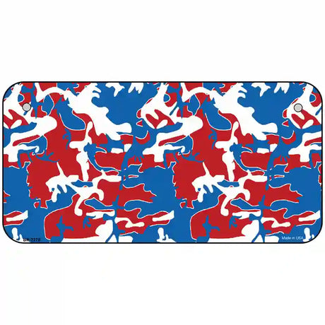 Patriotic Camouflage Metal Novelty License Plate 6" x 3" (BP)