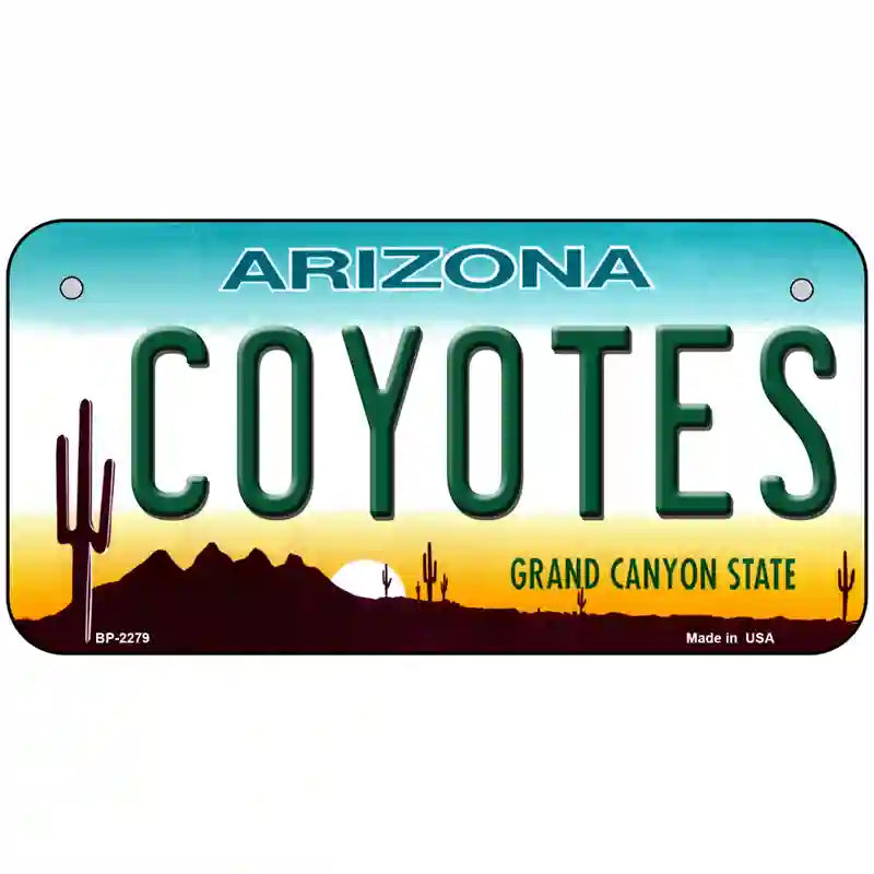 Coyotes Arizona Novelty State Metal License Plate 6" x 3" (BP)