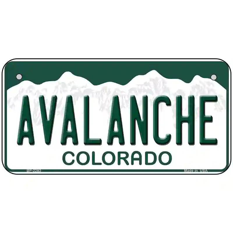 Avalanche Colorado State Novelty Metal License Plate 6" x 3" (BP)