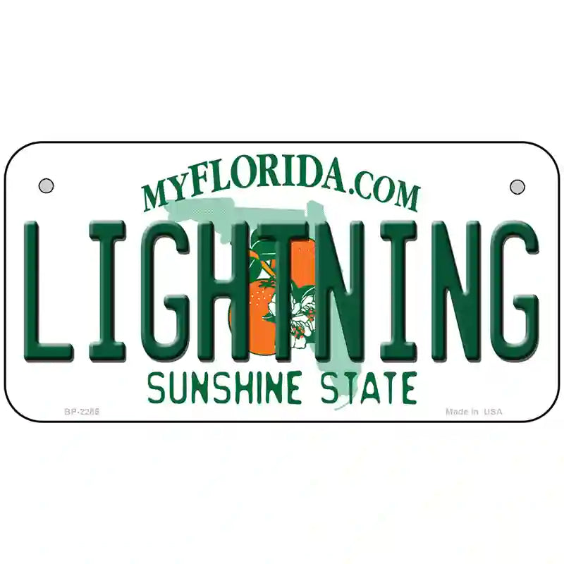 Lightning Florida Novelty State Metal License Plate 6" x 3" (BP)