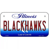 Blackhawks Illinois State Novelty Metal License Plate 6" x 3" (BP)