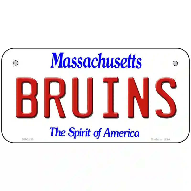 Bruins Massachusetts State Novelty Metal License Plate 6" x 3" (BP)