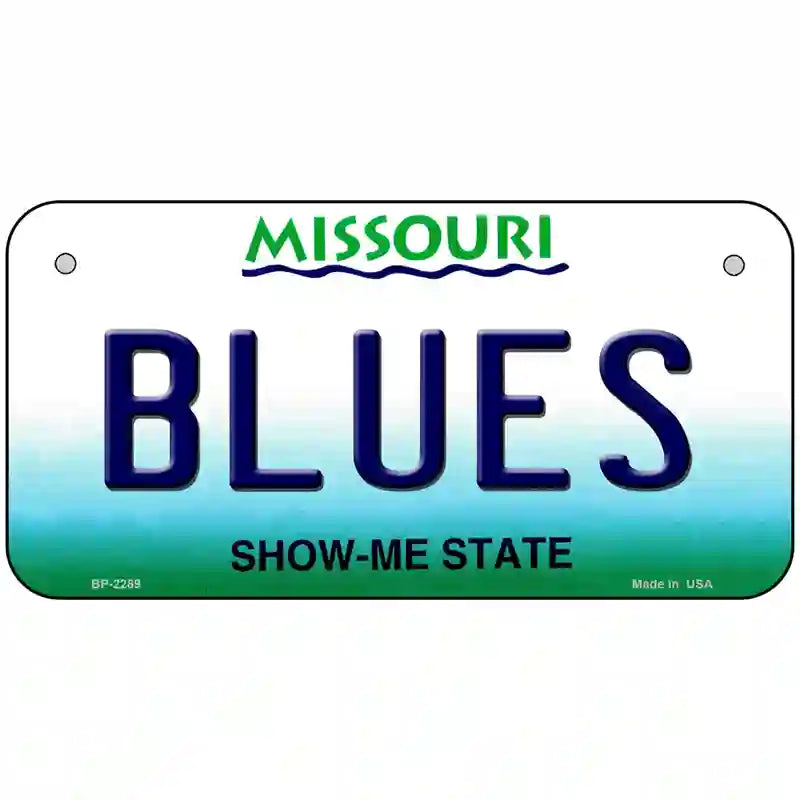 Blues Missouri State Metal Novelty License Plate 6" x 3" (BP)