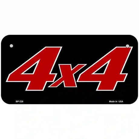 4 X 4 Black Metal Novelty License Plate 6" x 3" (BP)