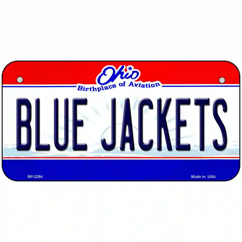 Blue Jackets Ohio Novelty State Metal License Plate 6" x 3" (BP)