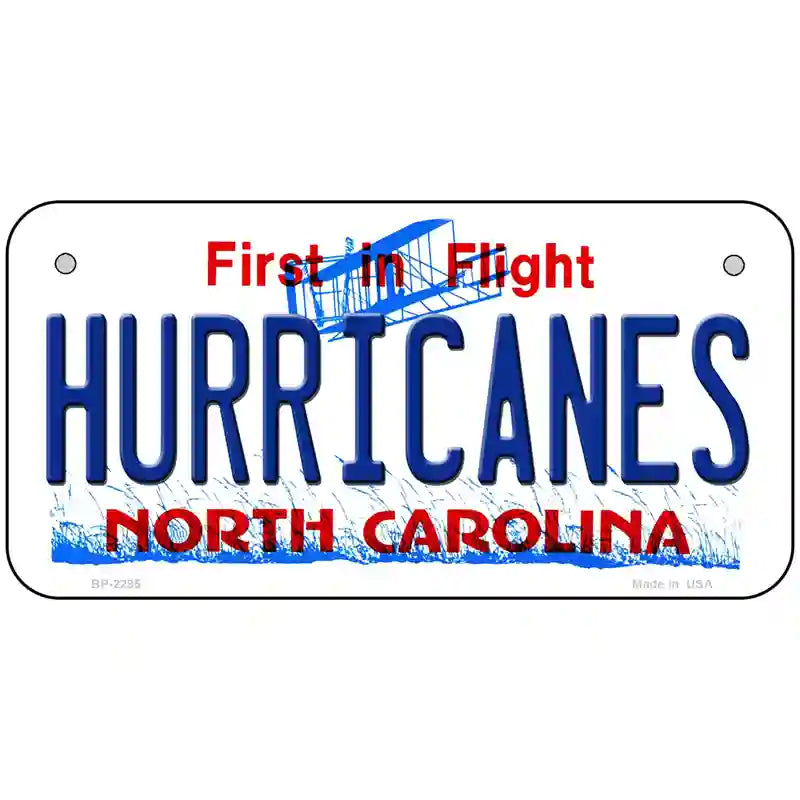 Hurricanes North Carolina Novelty State Metal License Plate 6" x 3" (BP)