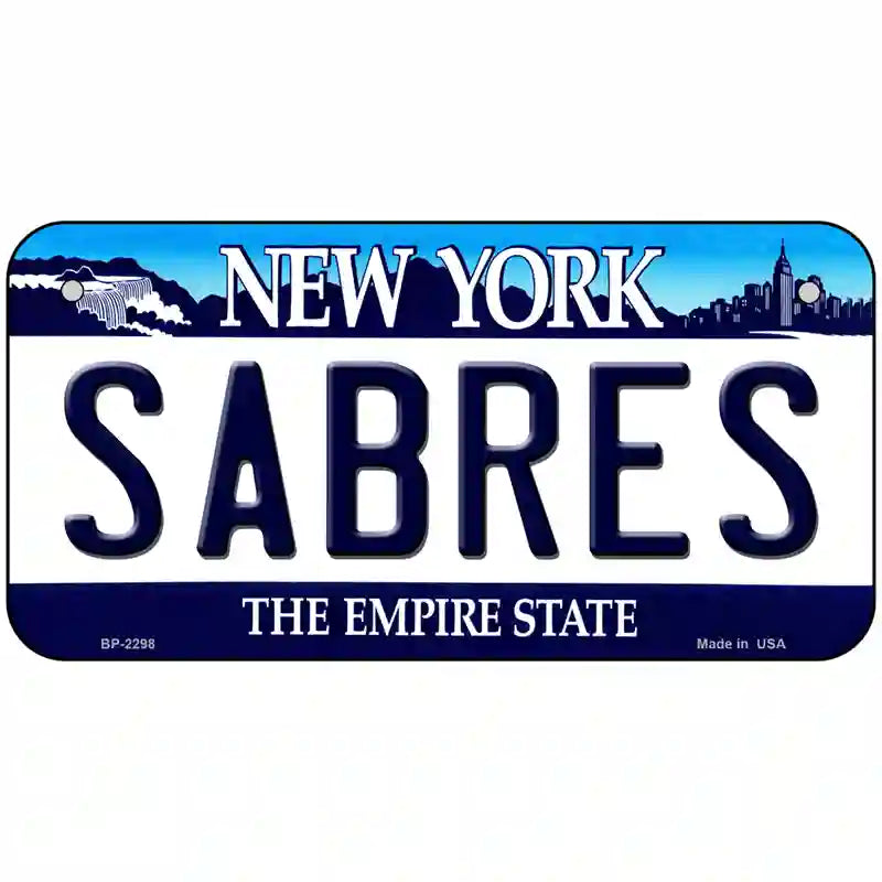 Sabres New York Novelty State Metal License Plate 6" x 3" (BP)