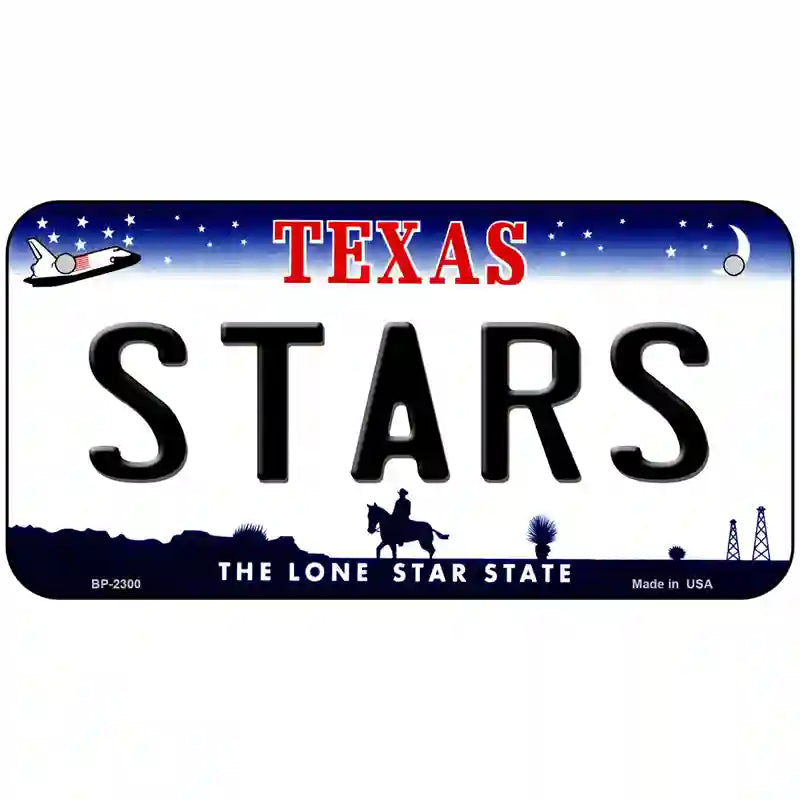 Stars Texas Novelty State Metal License Plate 6" x 3" (BP)