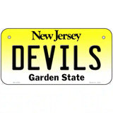 Devils New Jersey Novelty State Metal License Plate 6" x 3" (BP)