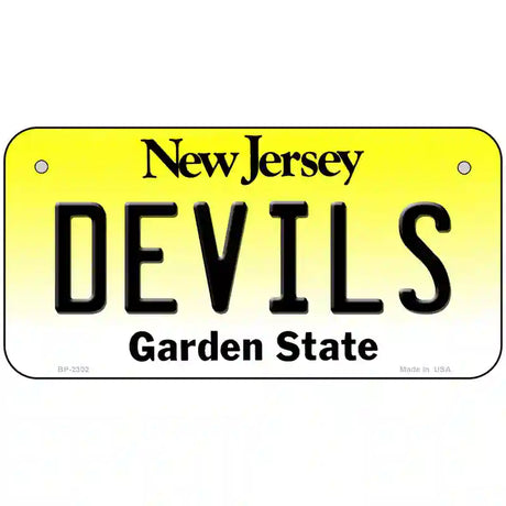 Devils New Jersey Novelty State Metal License Plate 6" x 3" (BP)