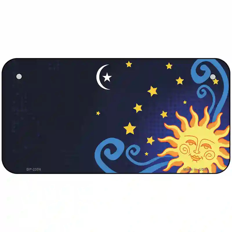 Celestial Sun Offset Metal Novelty License Plate 6" x 3" (BP)