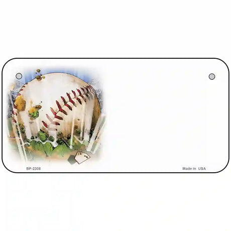 Baseball Offset Metal Novelty License Plate 6" x 3" (BP)