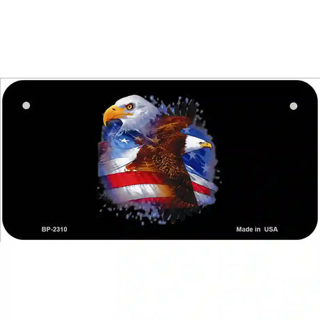 American Flag Eagles Metal Novelty License Plate 6" x 3" (BP)