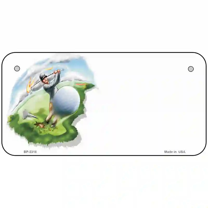 Golf Tee Shot Offset Metal Novelty License Plate 6" x 3" (BP)