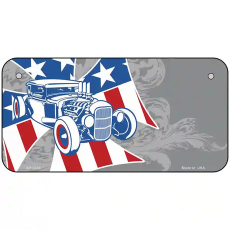 Retro Rod Offset Metal Novelty License Plate 6" x 3" (BP)