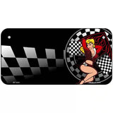 Racing Pin Up Girl Metal Novelty License Plate 6" x 3" (BP)