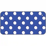 White Polka Dots Royal Blue Metal Novelty License Plate 6" x 3" (BP)