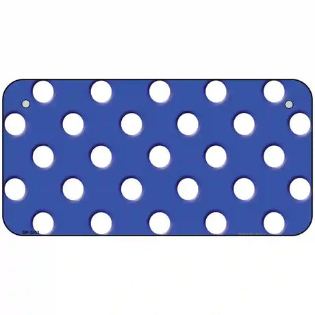 White Polka Dots Royal Blue Metal Novelty License Plate 6" x 3" (BP)