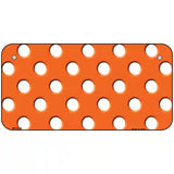 White Polka Dots Orange Metal Novelty License Plate 6" x 3" (BP)