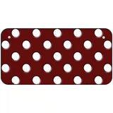 White Polka Dots Burgundy Metal Novelty License Plate 6" x 3" (BP)