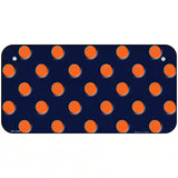 Orange Polka Dots Navy Blue Metal Novelty License Plate 6" x 3" (BP)