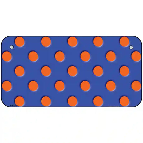 Orange Polka Dots Royal Blue Metal Novelty License Plate 6" x 3" (BP)