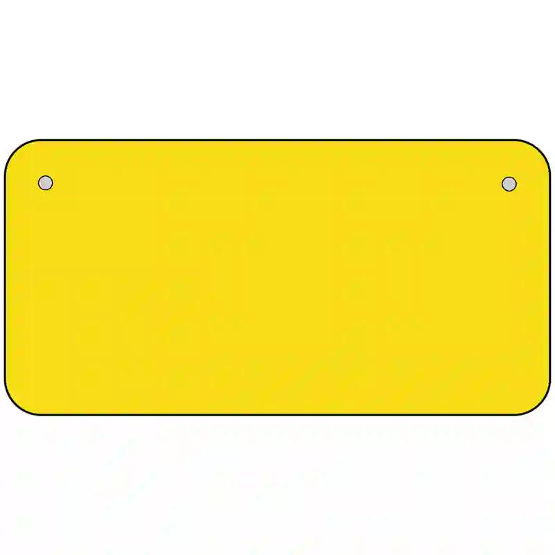 Yellow Solid Metal Novelty License Plate 6" x 3" (BP)