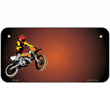 Dirt Bike Rider Offset Metal Novelty License Plate 6" x 3" (BP)