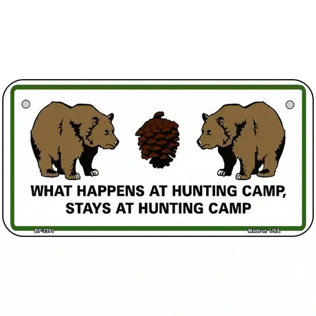 What Happens At Camp Metal Novelty License Plate 6" x 3" (BP)