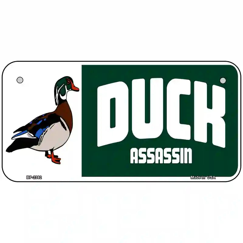 Duck Assassin Metal Novelty License Plate 6" x 3" (BP)