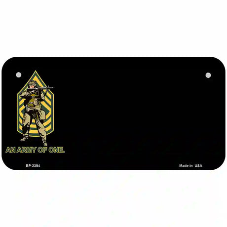 An Army of One Offset Novelty Metal License Plate 6" x 3" (BP)