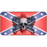 Confederate Flag Skull Metal Novelty License Plate 6" x 3" (BP)