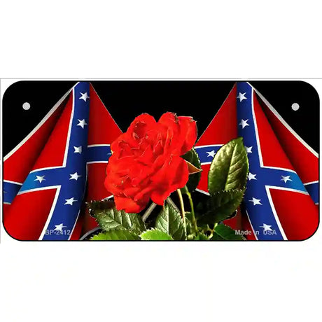 Rebel Rose Metal Novelty License Plate 6" x 3" (BP)