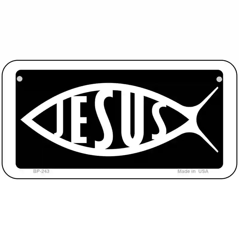 Jesus Fish Metal Vanity Novelty License Plate 6" x 3" (BP)