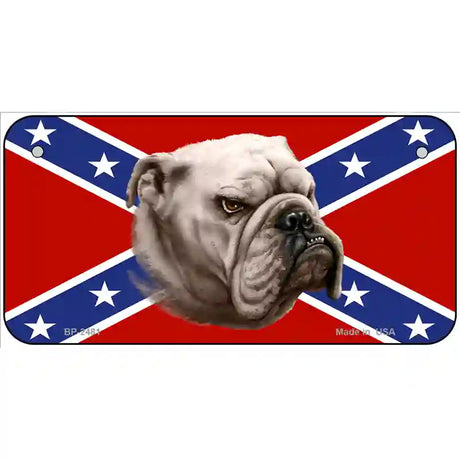 Confederate Flag Bulldog Metal Novelty License Plate 6" x 3" (BP)