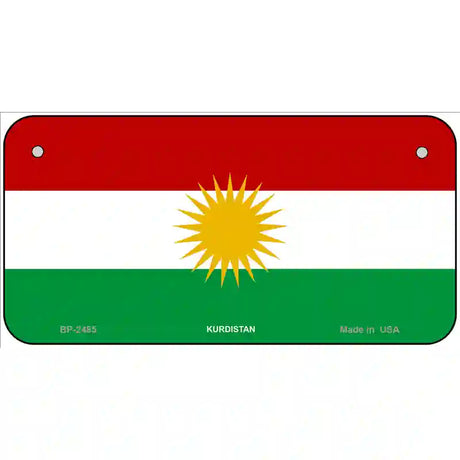 Kurdistan Flag Metal Novelty License Plate 6" x 3" (BP)