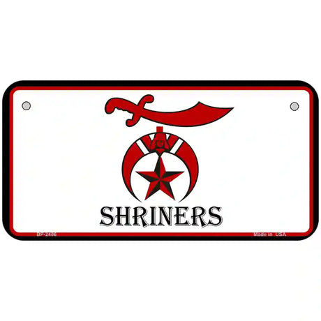 Shriners Logo Metal Novelty License Plate 6" x 3" (BP)