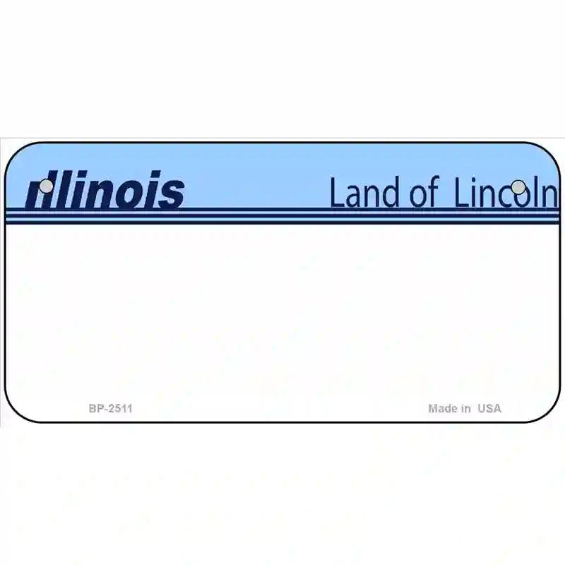 Old Illinois Novelty State Blank Metal Novelty License Plate 6" x 3" (BP)