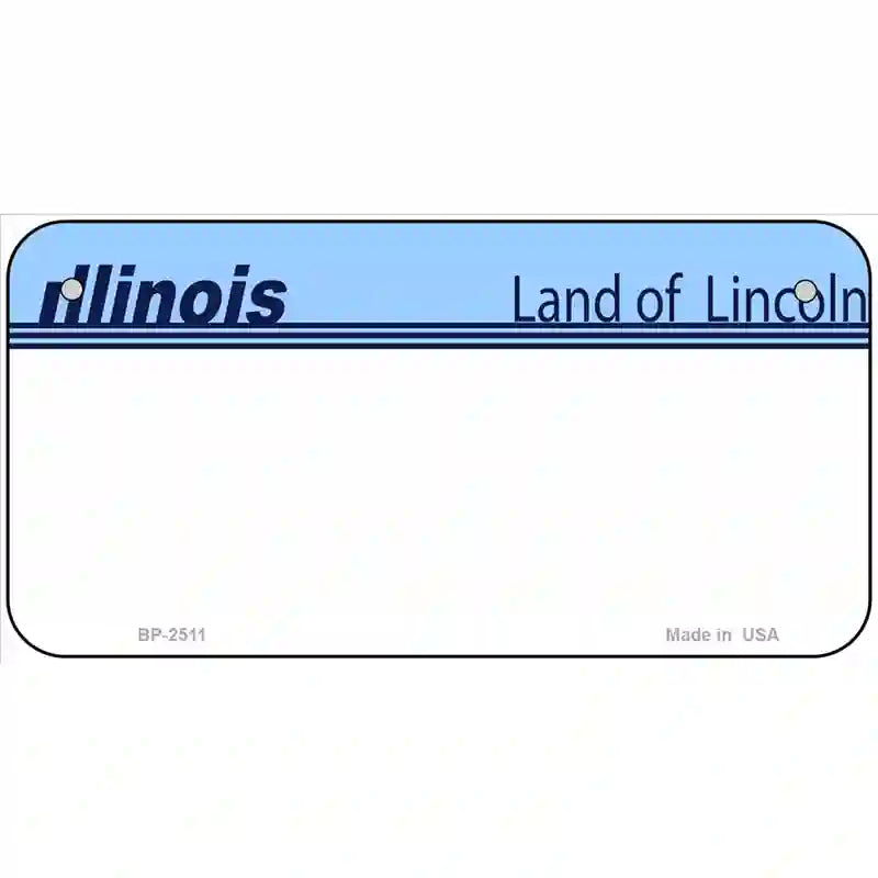 Old Illinois Novelty State Blank Metal Novelty License Plate 6" x 3" (BP)