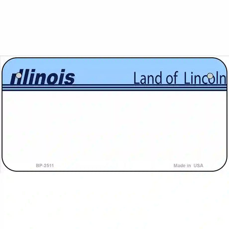 Old Illinois Novelty State Blank Metal Novelty License Plate 6" x 3" (BP)