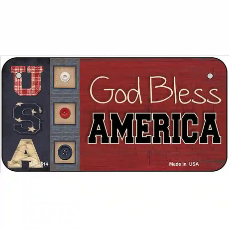 God Bless America Quilt Metal Novelty License Plate 6" x 3" (BP)