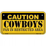 Caution Cowboys Metal Novelty License Plate 6" x 3" (BP)