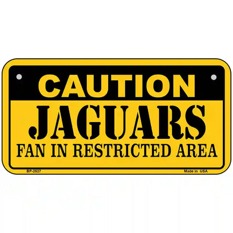 Caution Jaguars Metal Novelty License Plate 6" x 3" (BP)