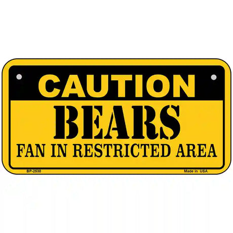 Caution Bears Metal Novelty License Plate 6" x 3" (BP)