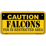 Caution Falcons Metal Novelty License Plate 6" x 3" (BP)