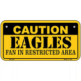 Caution Eagles Metal Novelty License Plate 6" x 3" (BP)